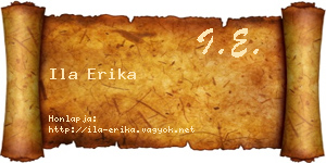 Ila Erika névjegykártya